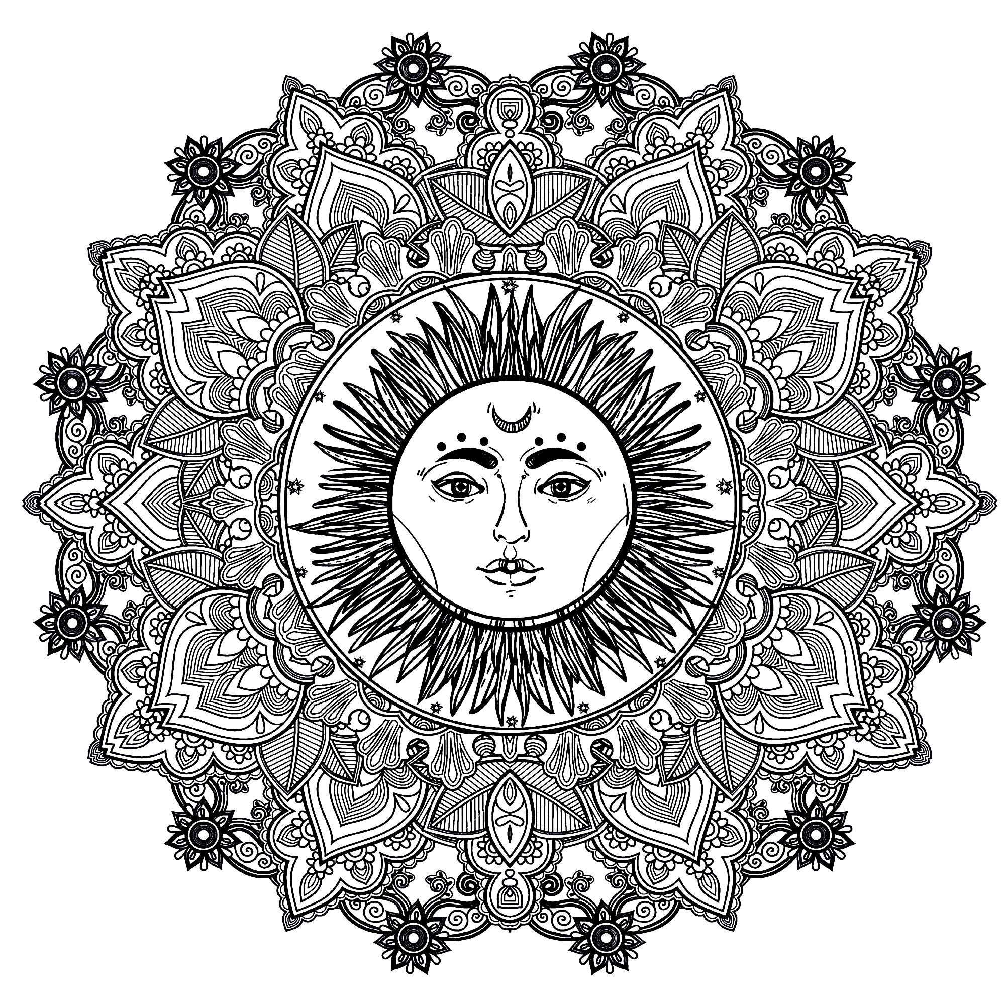 2000x2000 Mandala Sun