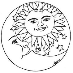 Sun Moon Coloring Pages at GetDrawings.com | Free for personal use Sun