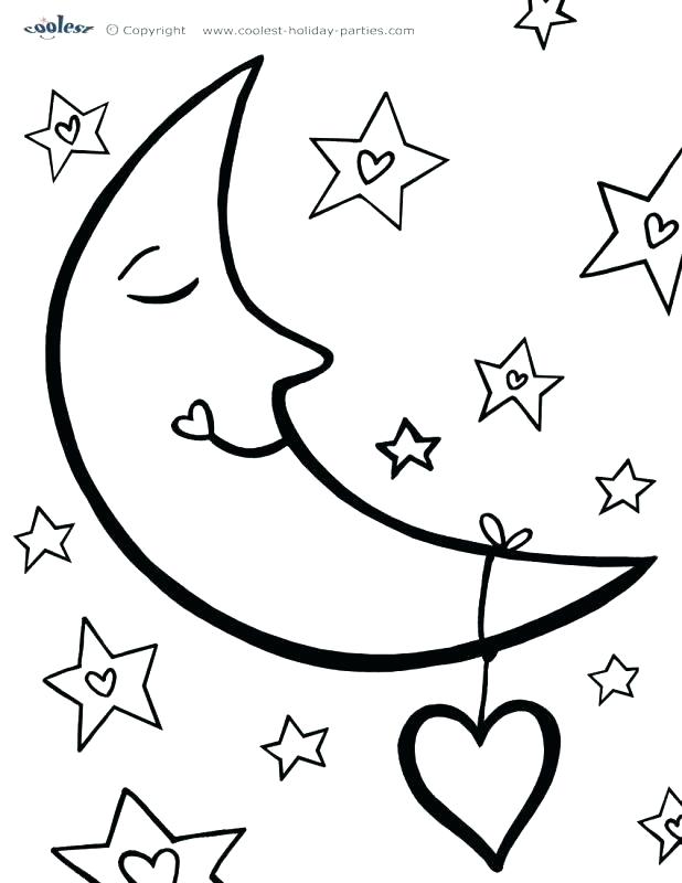 618x800 Sun Moon Stars Coloring Page