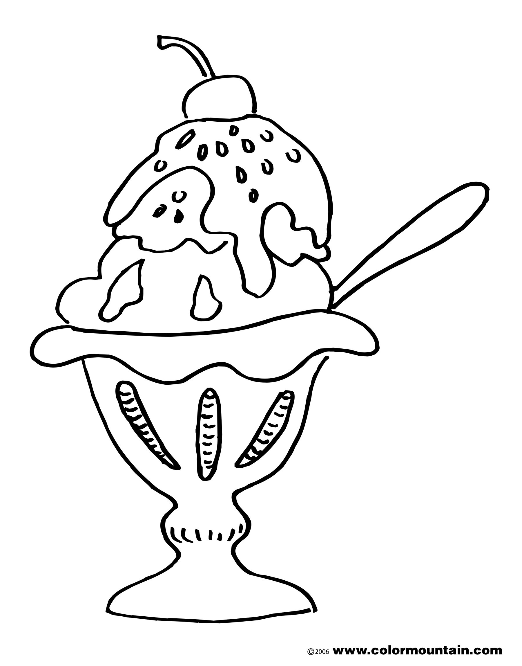 1800x2294 Ice Cream Sundae Coloring Page