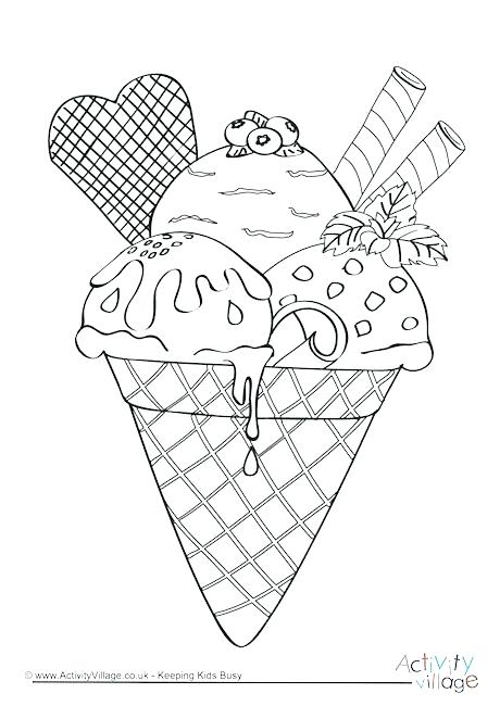 460x650 Ice Cream Sundae Coloring Page Free Coloring Ice Cream Cone