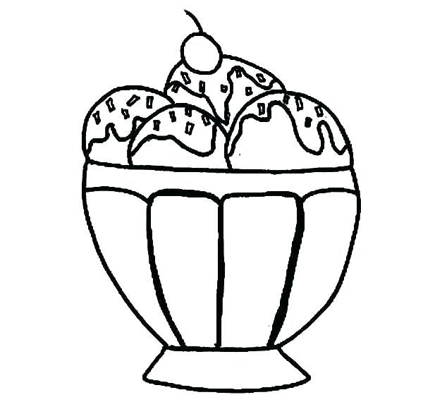 600x570 Ice Cream Sundae Coloring Pages Ice Cream Cone Coloring Sheets