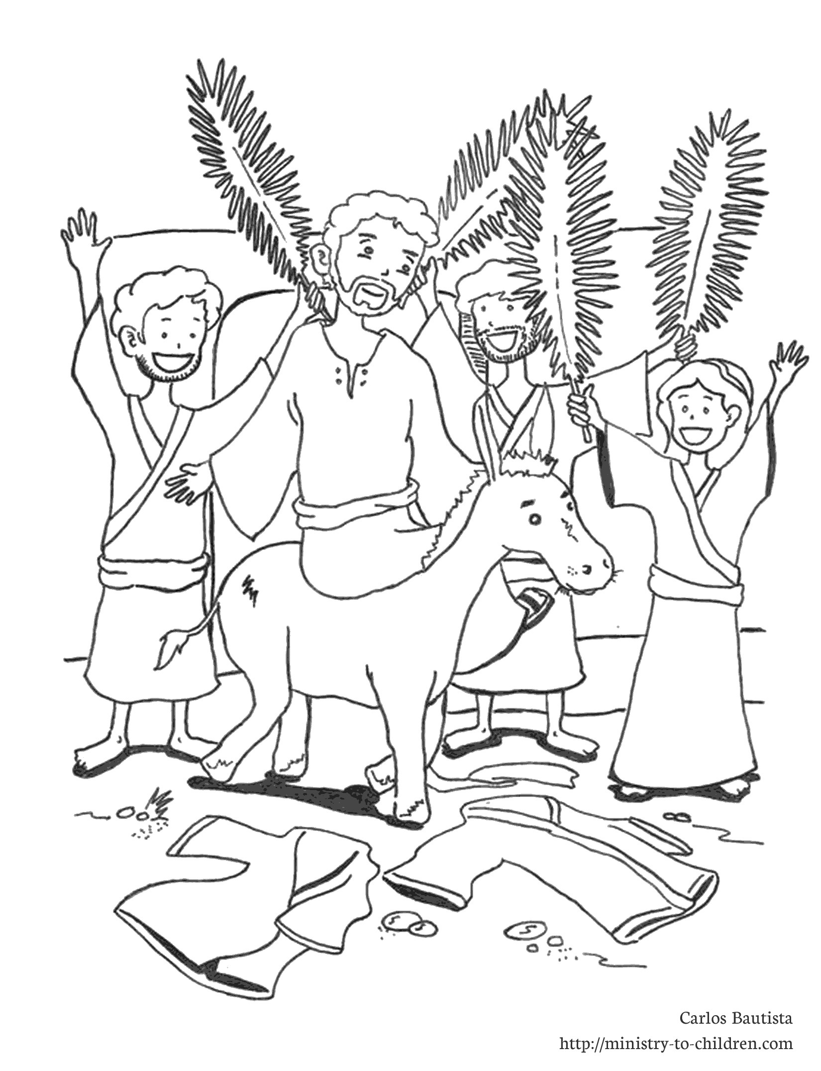 1650x2150 Palm Sunday Coloring Page