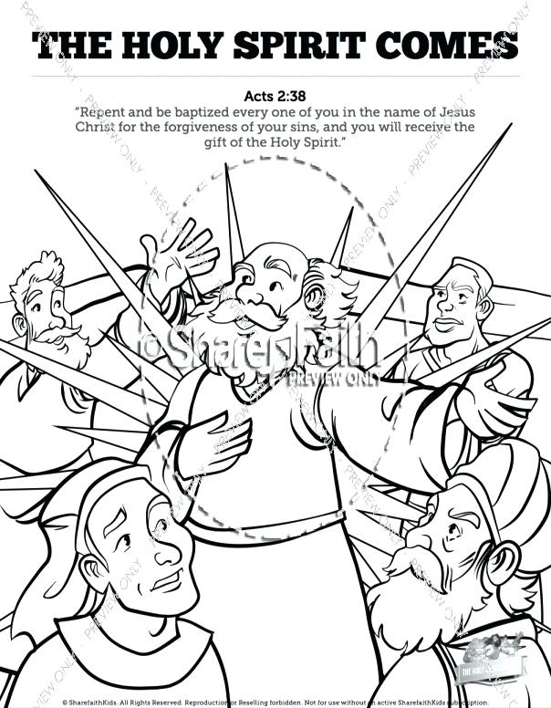 604x776 Sunday School Coloring Pages Acts The Holy Spirit Comes School