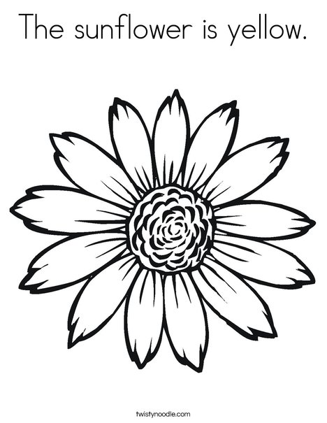 468x605 The Sunflower Is Yellow Coloring Page