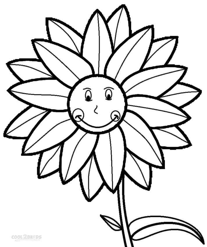 712x850 Printable Sunflower Coloring Pages For Kids