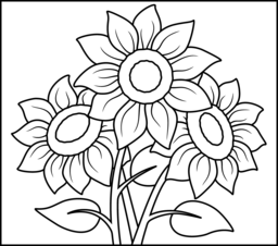256x226 Sunflower Coloring Page Printables Apps For Kids