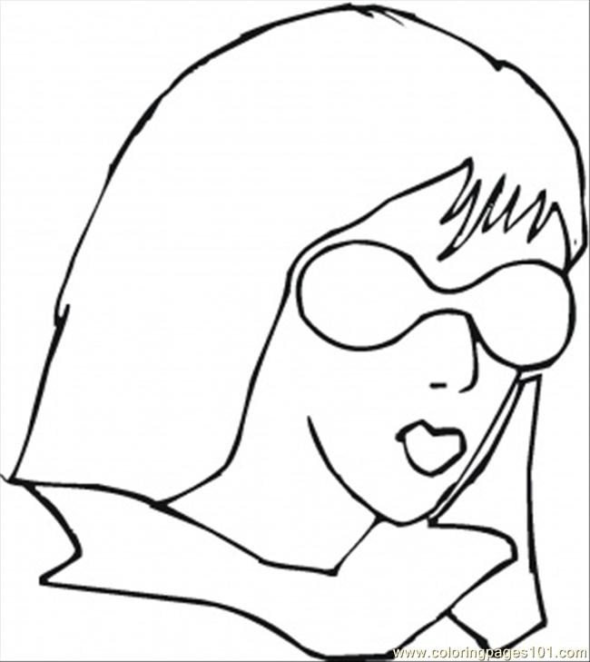 650x729 Girl Is Wearing Sunglasses Coloring Page