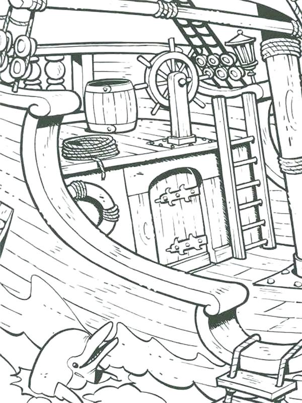 600x800 Ships Coloring Pages A Dolphin Near Pirate Ship Coloring Pages