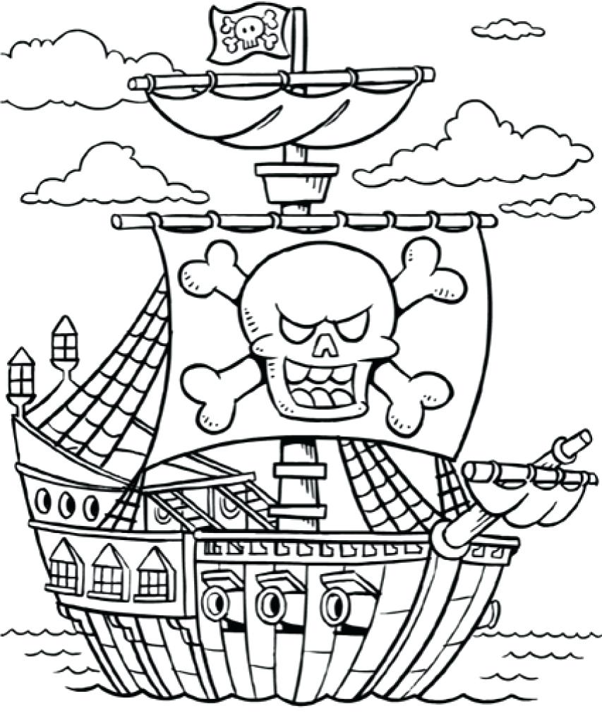 853x1024 Sturdy Sunken Pirate Ship Coloring Page Ships