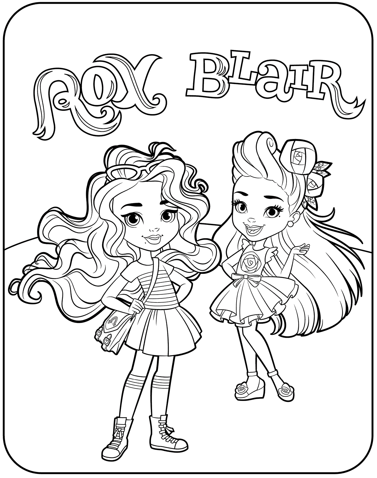 1200x1520 Blair And Rox From Sunny Day Coloring Pages