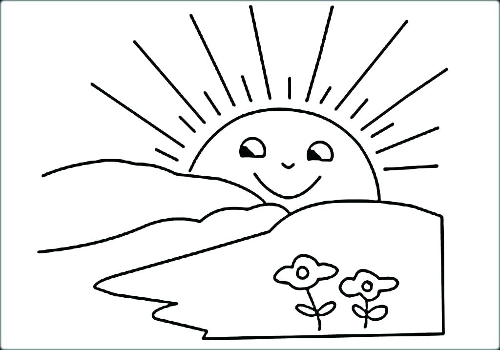 1024x717 Sun Coloring Pages An Abstract Doodled Cloud And Sun Coloring Page