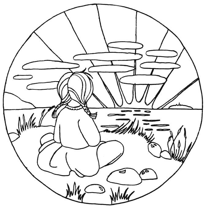 666x676 Ocean Sunset Coloring Pages Sketch Coloring Page