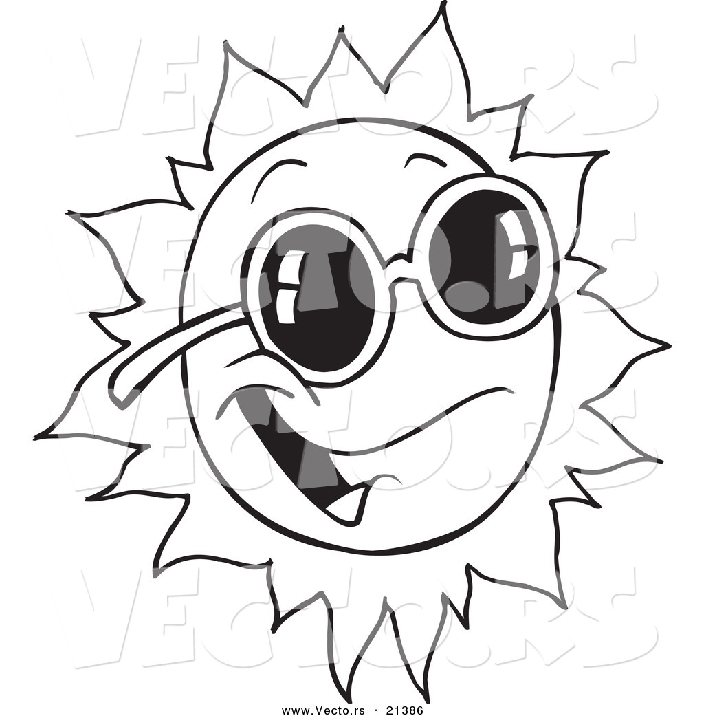 1024x1044 Vector Of A Cartoon Happy Sun Wearing Shades