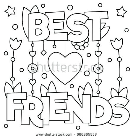 450x470 Friendship Coloring Pages Best Friends Colouring Pages Astounding