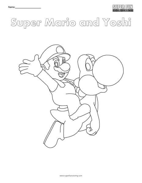 464x600 Super Mario And Yoshi Nintendo Coloring Super Fun Coloring