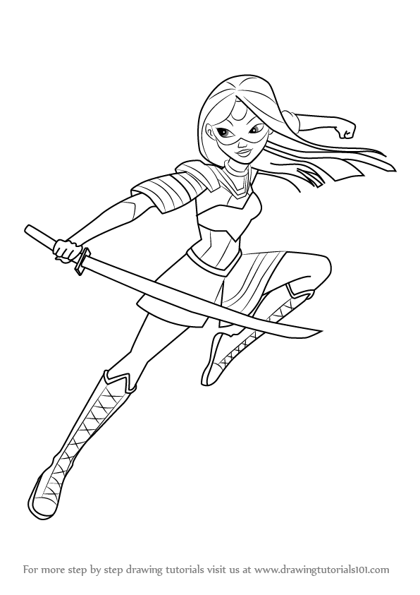 596x843 Learn How To Draw Katana From Dc Super Hero Girls