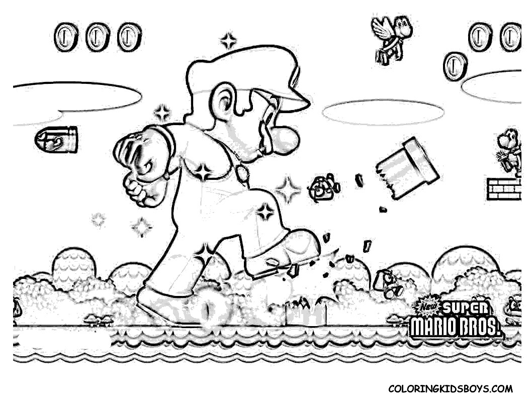 1056x816 Super Mario Bros Video Games Printable Coloring Pages Lovely