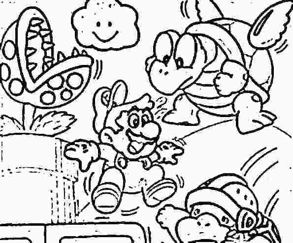 595x494 Super Mario Bros Coloring Pages Free