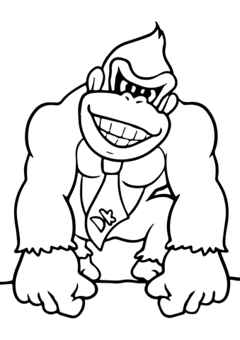 339x480 Donkey Kong Coloring Pages Mario Bros Donkey Kong Coloring Page