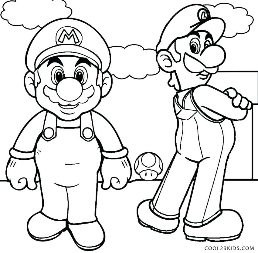 850x835 Mario Bros Coloring Printable Coloring Pages For Kids Super Mario