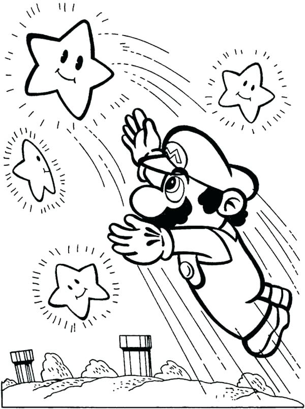 600x806 Mario Color Pages Super Coloring Pages Brothers Reach The Stars
