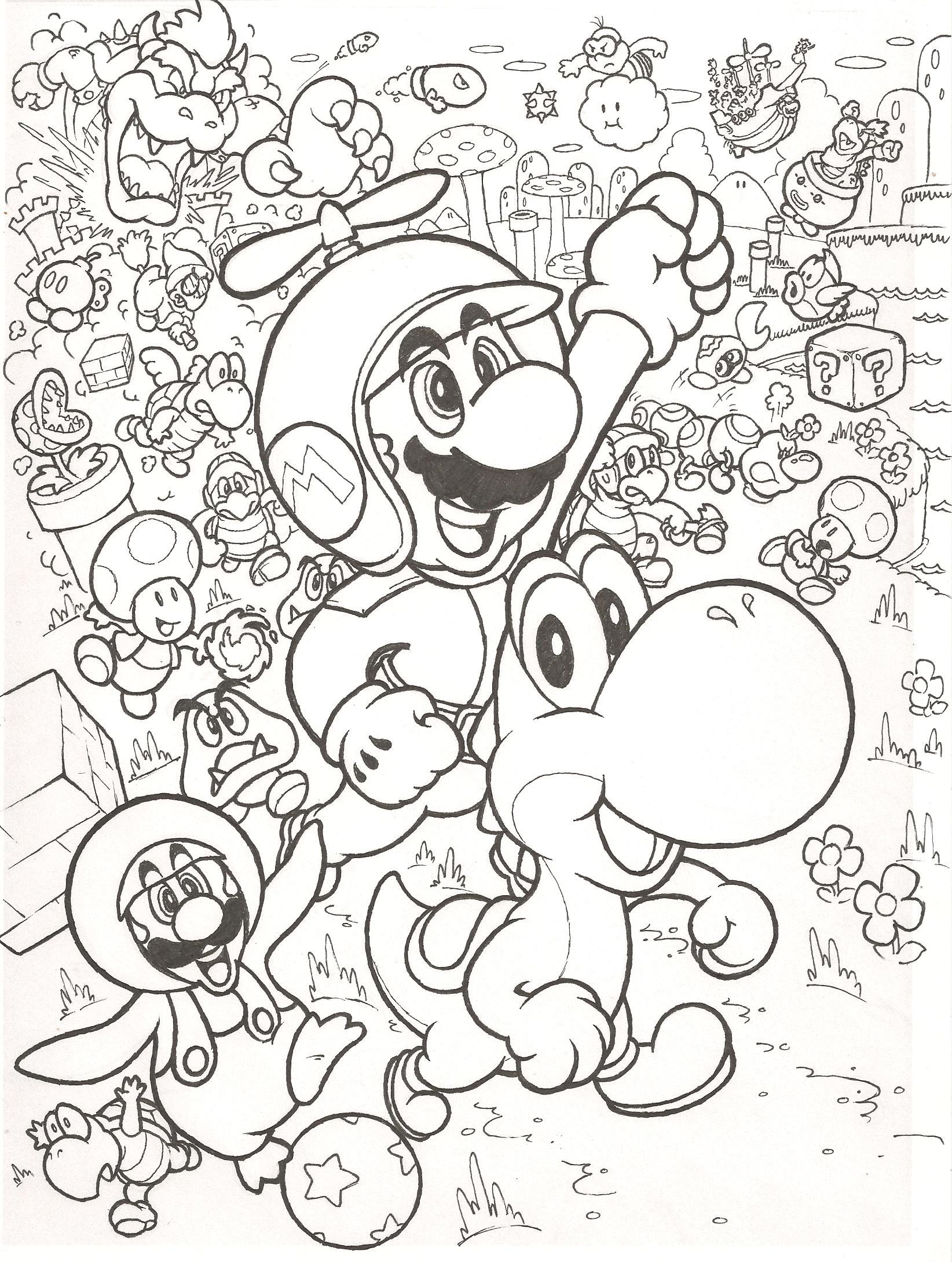 1644x2178 Super Mario Bros Wii Coloring Pages