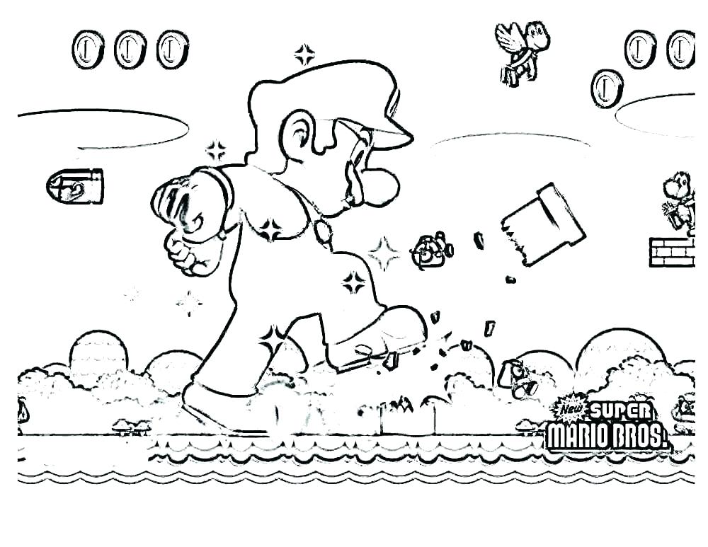 1000x773 Mario Brothers Coloring Page Super Super Mario Brothers Online