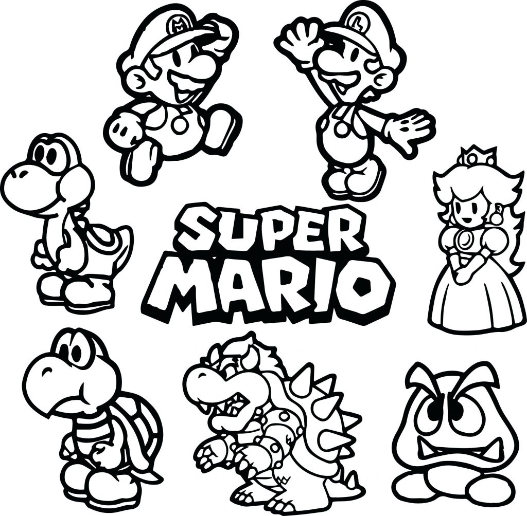 1024x1004 Coloring Page Mario Coloring Pages Online Super Page Colouring
