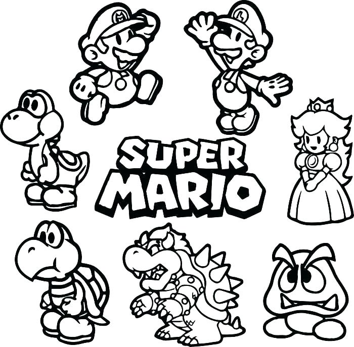 700x687 Super Mario Coloring Pages Super Bros Coloring Pages Coloring