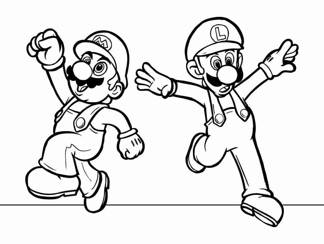 1075x810 Super Mario Coloring Pages Wecoloringpage Within