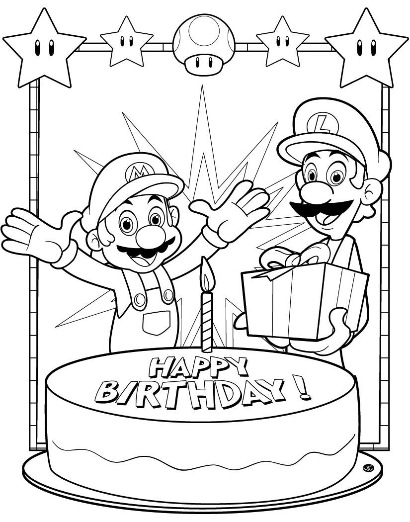 825x1050 Printable Mario Coloring Pages Birthdays And Super Mario Birthday