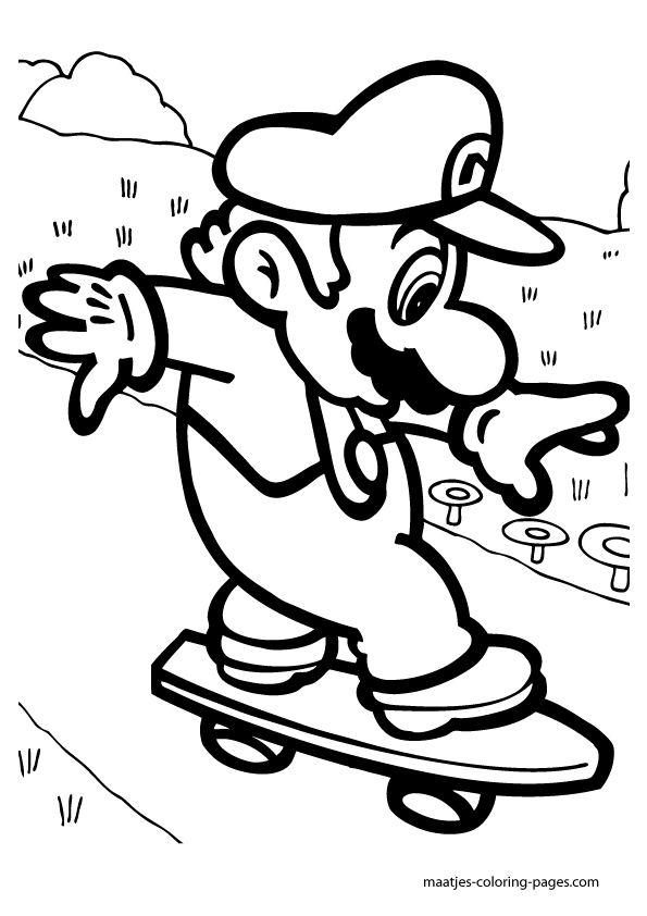 595x842 Super Mario Coloring Page