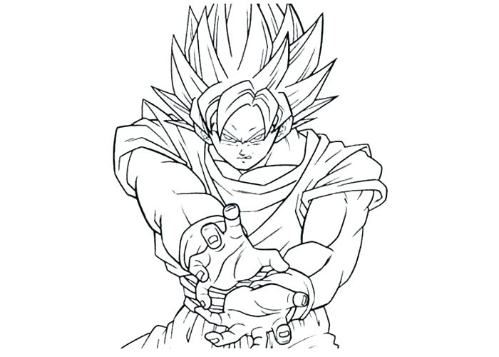 700x500 Goku Super Saiyan Coloring Sheets Pages Page