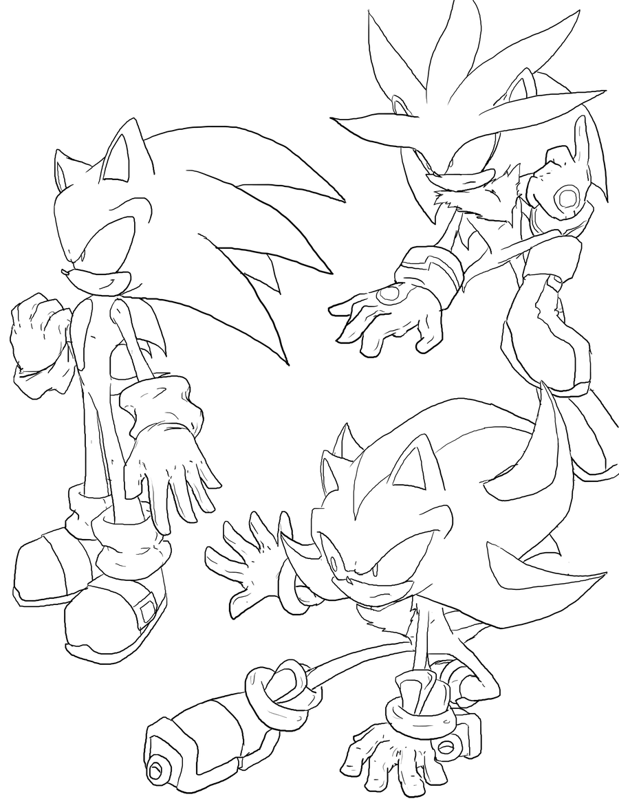 900x1165 Super Sonic Vs Super Shadow Coloring Pages