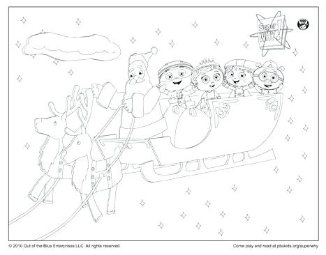 467x366 Super Why Coloring Page Sleigh Ride With Happy Holidays Super