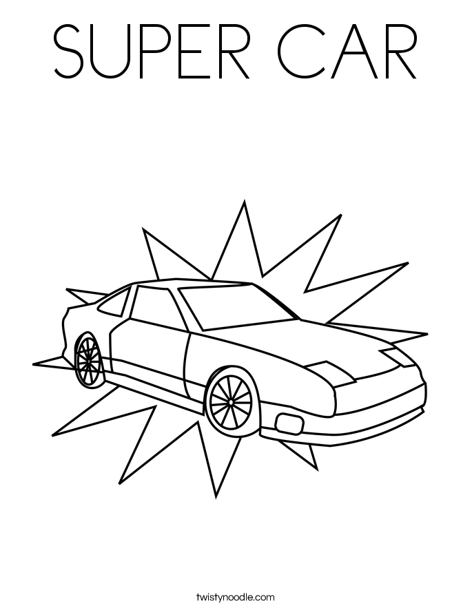 685x886 Super Car Coloring Page