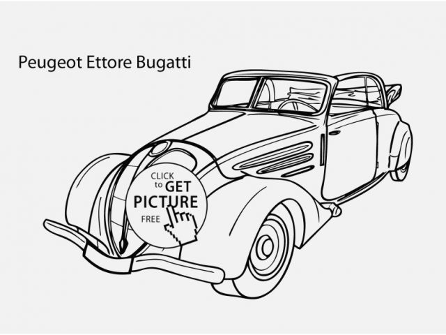 640x480 Classic Car Coloring Pages Shoot Super Car Peugeot Ettore Bugatti