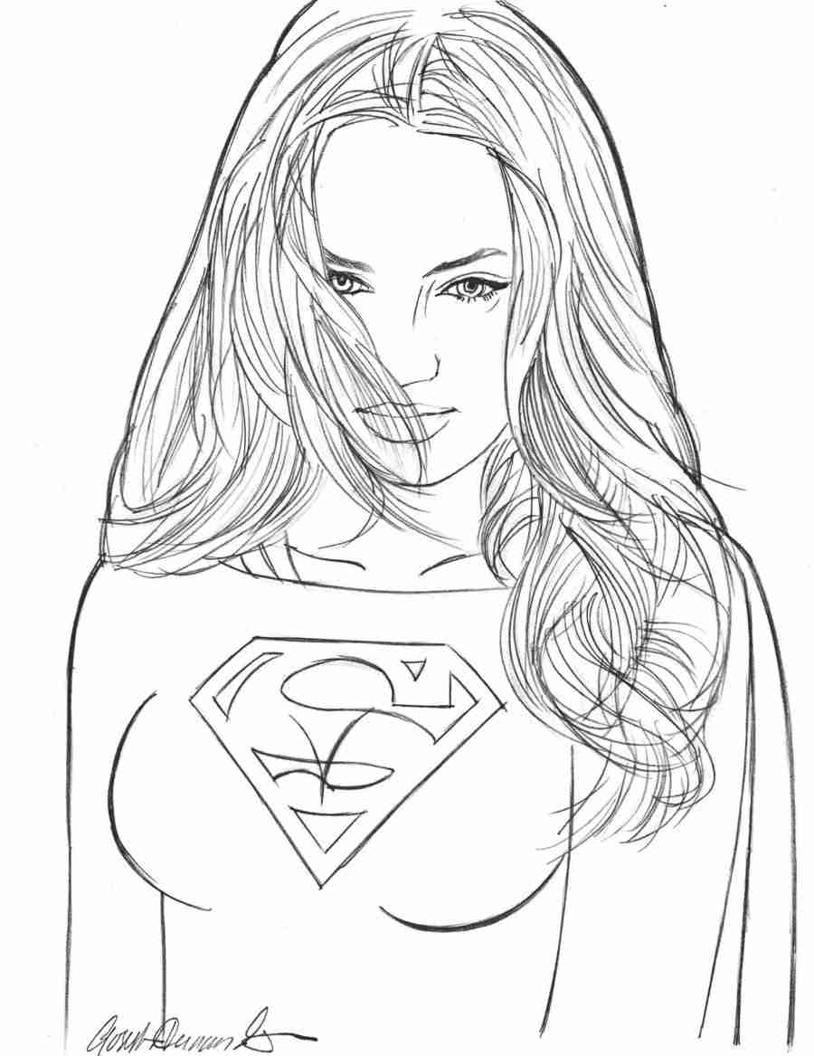 900x1167 Supergirl Coloring Pages Free Printable Extraordinary Super Girl