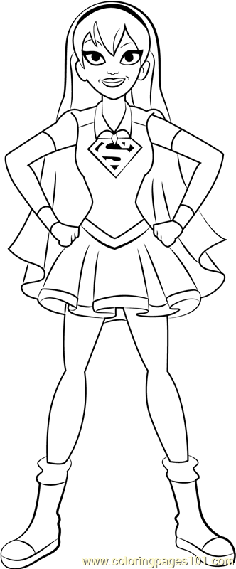 332x800 Supergirl Coloring Page