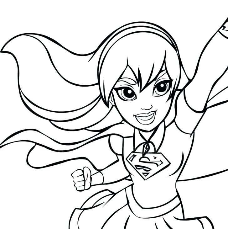 728x730 Supergirl Coloring Pages Medium Size Of Coloring Pages