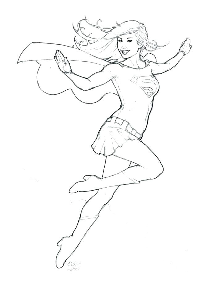 700x938 Supergirl Coloring Pages Usedauto Club
