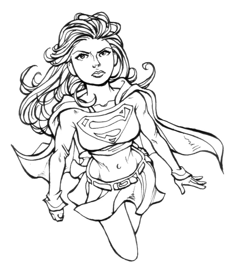 800x911 Supergirl Coloring Pages