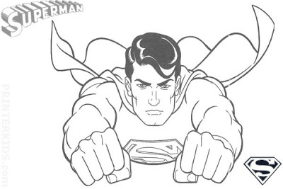 400x267 Free Printable Superman Super Hero Flying Coloring Pages