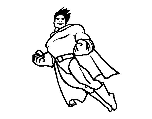 600x470 Superman Flying Coloring Page