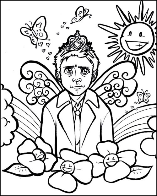 500x624 Cartoon Supernatural Coloring Page