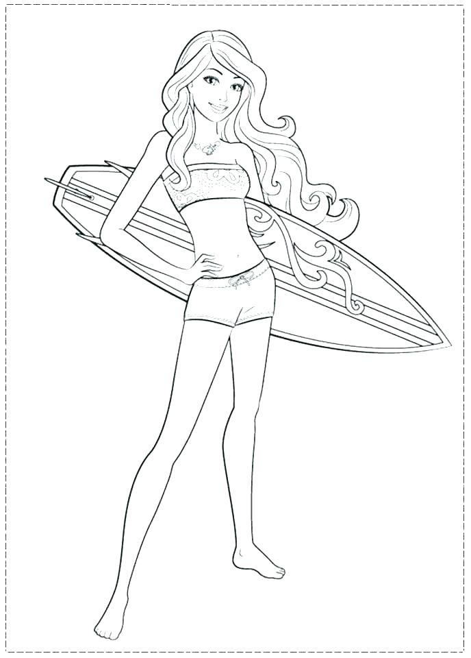 688x960 Surfboard Coloring Pages Top Rated Free Barbie
