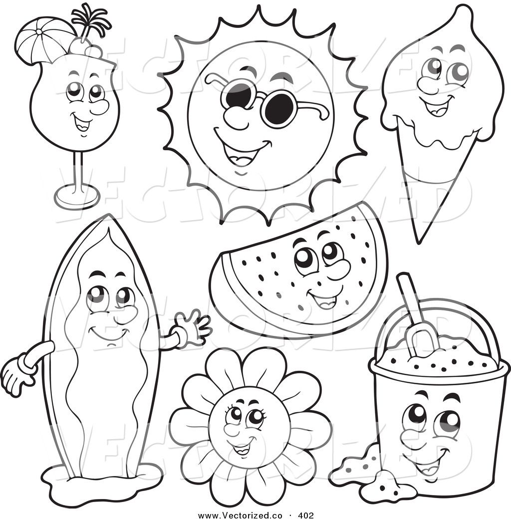 1024x1044 Surfboard Coloring Vector Of A Group Of Coloring Page Outlines