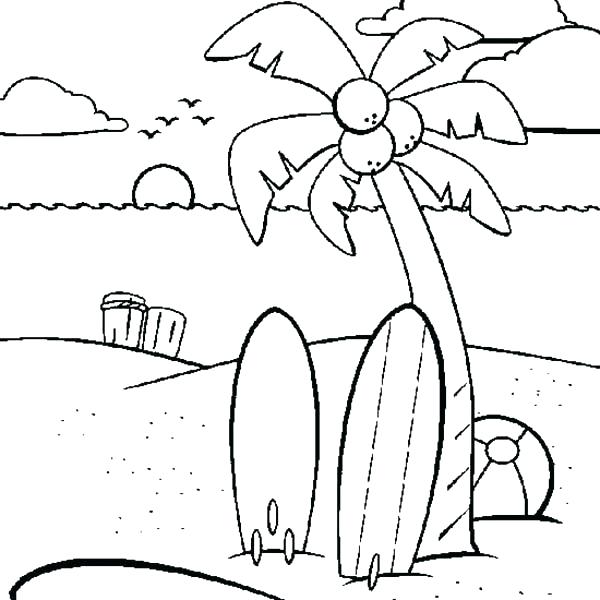600x600 Coloring Pages Beach Surfboard Coloring Pages Beach Vacation Two