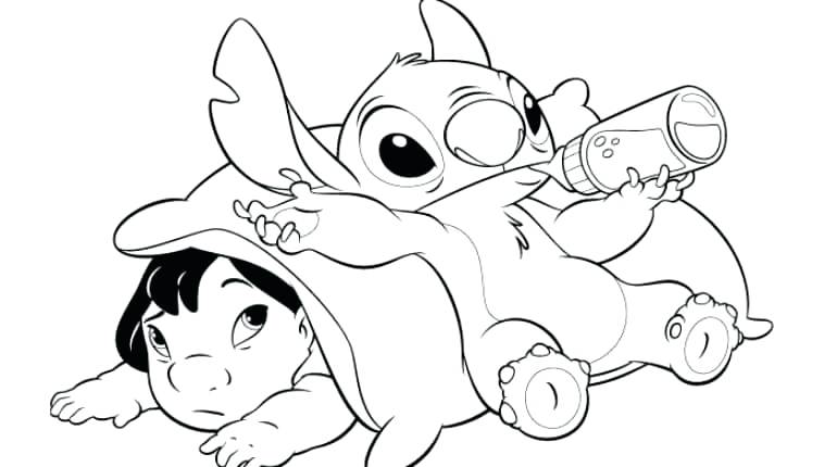 770x430 Lilo And Stich Coloring Pages Lilo And Stitch Surfing Coloring